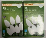 Christmas Holiday Lights Sylvania 25 Led C9 Cool White Boxes Indoor/outdoor Lg. Fixed Price $25.00.