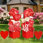 4 Pcs Valentine's Day Yard Signs Gnome Outdoor With Stakes Red.... Fixed Price $34.99.