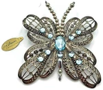 Katherines Collection Filigree Butterfly Clip Ornament Aqua Blue Rhinestones. Fixed Price $44.49.