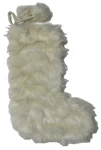 Arhaus Faux Fur Christmas Stocking Creamy Plush Lined 19". Fixed Price $24.95.