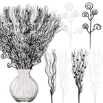 Yen Jean 52PCS Christmas Tree Decorations Black White Artificial Glitter Pick.... Fixed Price $29.02.