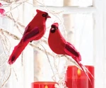 2-PK 7" Clip-on Cardinal Ornaments Red Christmas New Raz Imports 4053314. Fixed Price $15.95.