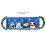 St. Nicholas Square Button Up 16" Treat Tray Cookie Platter Snowmen Blue. Fixed Price $17.95.