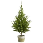 Nearly Natural 3.5' Cedar Pine Look Tree Decorative Planter - Green. Fixed Price $143.99.