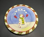 Tabletops Lifestyles Snowballs" Small 8 Hand Painted & Crafted Snowman Plate. Fixed Price $8.99.