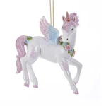 Glittered Unicorn White W/ Pink And Blue Christmas Ornament. Fixed Price $7.99.