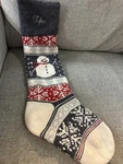 New Pottery Barn Kids Knit Fair Isle Snowman Christmas Stocking Mono: Tyler. Fixed Price $18.00.
