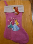 Disney Princess Christmas Hanging Stocking Pink Faux Cuff Cinderella Fairytale. Fixed Price $12.99.