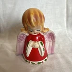 Vintage Lefton 6111 Christmas Angel Napkin Card Holder Ceramic Japan Figurine. Fixed Price $10.99.