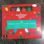 December Home 25 Ceramic Multi C7 Glass Lights 24 Ft In/outdoor Holiday New. Fixed Price $19.49.