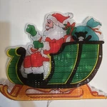 Northlight 17" Double-sided Lighted Santa Christmas Sleigh Window Silhouette. Fixed Price $18.00.