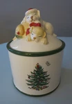 Spode Christmas Tree Candy Jar + Lid For Dog Treats Puppies Ceramic New W/box. Fixed Price $15.99.