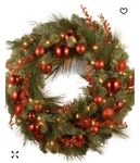 National Tree 24" Decorative Collection Chrisas Red Mixed Wreaths C210495. Fixed Price $39.00.