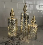 Valerie Parr Hill Set Mercury Glass Christmas Illuminated Candles New Timer. Fixed Price $59.00.