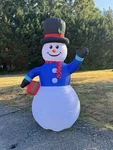 9' Gemmy Airblown Inflatable Snowman Presents Wearing Top Hat Christmas Decor. Fixed Price $60.00.
