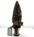 Mackenzie Childs Holiday Frost Bottle Brush Christmas Tree Courtly Check 12". Fixed Price $59.92.
