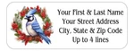 150 Christmas Wreath Blue Jay Bird Mailing Return Address Labels Personalized. Fixed Price $10.40.