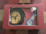 Vintage Disney Winnie The Pooh Clock & Watch Tin Lunch Box Set. Fixed Price $9.00.