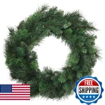 Deluxe Evergreen Pine Wreath 24" Wide 150 Lifelike Tips Indoor/outdo. Fixed Price $48.98.