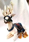 Vintage Fitz & Floyd Style Large Deer Centerpiece Christmas, Wood 12"X12" Rare. Fixed Price $22.88.
