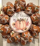 Farmhouse Hello Autumn Burlap Deco Mesh Wreath Fall 24" X Harvest Pretty!. Fixed Price $56.25.