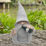 Minicar Drinking Gnome Statue, Funny Outdoor Garden Yard Lawn Sculpture Decor.... Fixed Price $6.09.