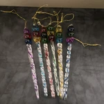 Holiday Time Set Of 6 Icicle Christmas Ornaments Multicolor Glass Hanging Decor. Fixed Price $14.99.