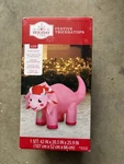 Holiday Time Festive Pink Triceratops Inflatable Led Yard Decor Christmas 42". Fixed Price $29.99.