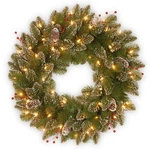 National Tree Company Pre-lit Artificial Christmas Wreath, Green, Glittery Mount. Fixed Price $91.14.