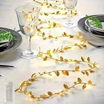 Golden Leaf Garland Fairy Lights 6.56FT Christmas Rope Lighting With 20 Led. Fixed Price $16.99.