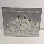 Fine Porcelain Nativity Set 9 Pieces Galleria Christmas Baby Jesus Holy Family. Fixed Price $19.99.