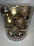 Gold Christmas Ornaments Xmas Tree Decor Glitter 26 Balls Shiny Trending. Fixed Price $21.13.