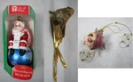 Glass Santa On Earth Gold Bird Clip Katherines Whimsical Fish 3 Ornaments. Fixed Price $39.99.