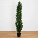 6' Cedar Pine Artificial Topiary Tree Home Decor Uv (indoor/outdoor). Fixed Price $80.00.