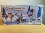 Blue Sky Skating Snowman Trio Tea Light Holder Set Heather Goldmine Christmas. Fixed Price $37.97.