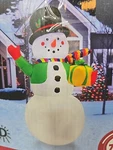 Joiedomi 7 Foot Holiday Snowman W/ Present Inflatable Led Lights Christmas Yard. Fixed Price $37.99.
