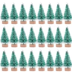 24 Pieces Artificial Mini Christmas Sisal Snow Frost Trees With Wood Base Bottle. Fixed Price $13.49.