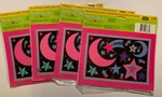 4 New Packs Decorative Window Clings Reusable Moon Stars Pink Blue Purple. Fixed Price $6.00.