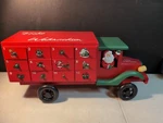 14.5" Vintage Advent Calendar Red Storage Truck Christmas Decoration German Ln. Fixed Price $20.12.