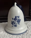 Pfaltzgraff Merry Christmas 1988 Ceramic Bell Ornament Blue Folk Art Style. Fixed Price $12.50.