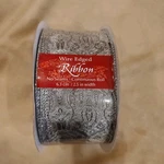 Kirkland Wire Edge Silver Thread 2.5 Inch Ribbon Yards New #175504 B73. Fixed Price $15.00.