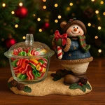 Vintage Home Interiors Snowman Candy Dish With Glass Holiday Christmas.... Fixed Price $12.50.