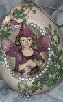 Kurt Adler Glass Christmas Ornament Fairy In Egg Diorama Purple Flowers New. Fixed Price $21.88.