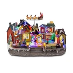 Animated Christmas Village Scene With Santa Sleigh, Led Lights & Rotating Car.... Fixed Price $117.96.