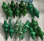 Northlight Shatterproof 7 Shades Green Finial Christmas Ornaments Lot 16. Fixed Price $35.00.