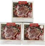 Lot Of 3 Crystal Clear Celebrations Christmas Tree Plate Dish 7.5" Holiday Nib!. Fixed Price $11.37.