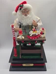 Holiday Creations Noel North Pole Musical Santa Light Up Candle In His Workshop. Fixed Price $39.99.