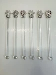 Bombay Glass Snowflake Drink Cocktail Sticks Stirrers Christmas. Fixed Price $12.99.