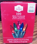 New Holiday Time Multicolor 100 Mini Lights Green Wire 19.5 Ft-walmart Stock J25. Fixed Price $9.99.