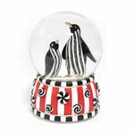 Mackenzie Childs Checkmate Penguins Musical Snow Globe Bnib. Fixed Price $99.99.
